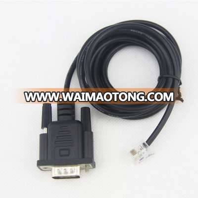 black DB9 to 2.5mm stereo plug cable for RS232 communication