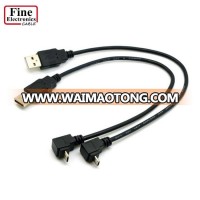 USB 2.0 Male to Micro USB UP & Down Angled 90 Degree Cable for Cell Phone